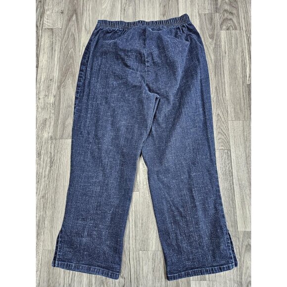 Faded Glory Pants Womens Small Blue Crop Wide Leg Pull On Casual Denim - Picture 2 of 11